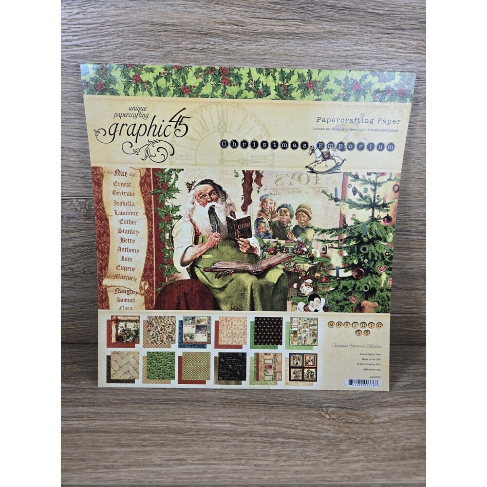*VERY RARE*  Graphic 45 Christmas Emporium Paper Pad, 8 by 8-inch paper 2011
